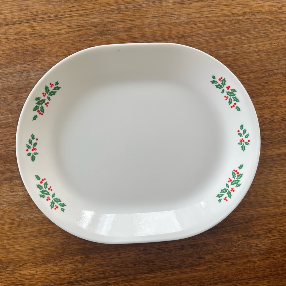Vintage Corelle by Corning Winter Holly Platter